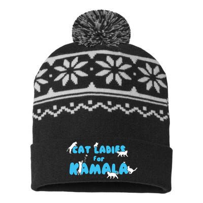 Women Cat Ladies For Kamala USA-Made Snowflake Beanie