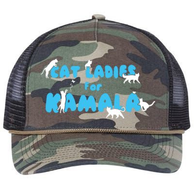 Women Cat Ladies For Kamala Retro Rope Trucker Hat Cap