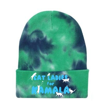 Women Cat Ladies For Kamala Tie Dye 12in Knit Beanie