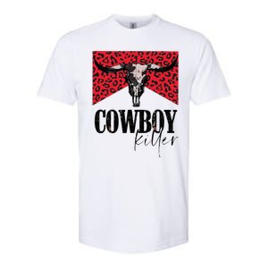 Western Cowgirl Leopard Punchy Cowboy Killers Bull Horn Softstyle CVC T-Shirt