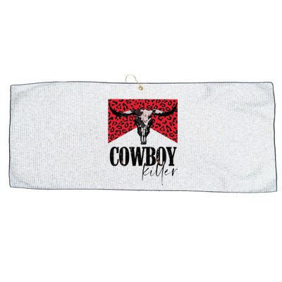 Western Cowgirl Leopard Punchy Cowboy Killers Bull Horn Large Microfiber Waffle Golf Towel