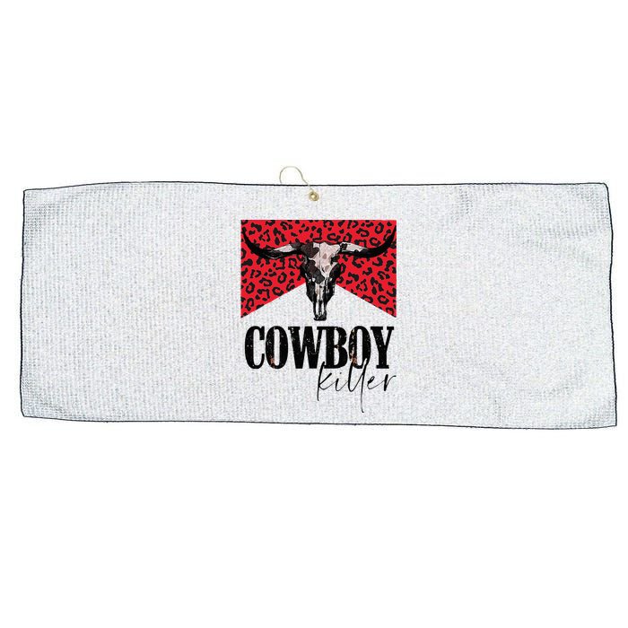 Western Cowgirl Leopard Punchy Cowboy Killers Bull Horn Large Microfiber Waffle Golf Towel