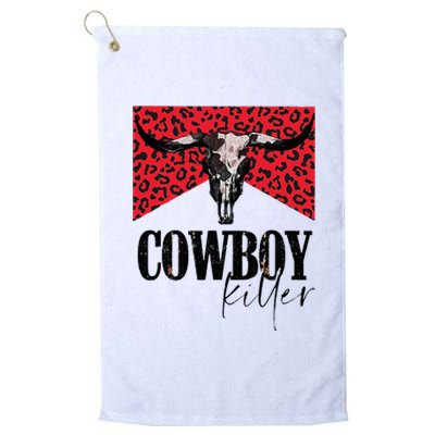 Western Cowgirl Leopard Punchy Cowboy Killers Bull Horn Platinum Collection Golf Towel