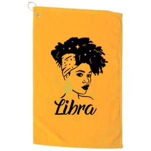 Wo Cute Libra Messy Bun Zodiac Lover Gift Platinum Collection Golf Towel