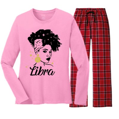 Wo Cute Libra Messy Bun Zodiac Lover Gift Women's Long Sleeve Flannel Pajama Set 