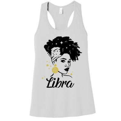 Wo Cute Libra Messy Bun Zodiac Lover Gift Women's Racerback Tank