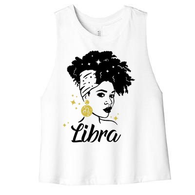 Wo Cute Libra Messy Bun Zodiac Lover Gift Women's Racerback Cropped Tank