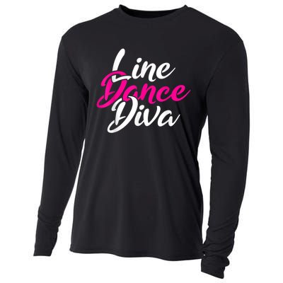 Western Country Line Dancing Diva Women Line Dance Cooling Performance Long Sleeve Crew