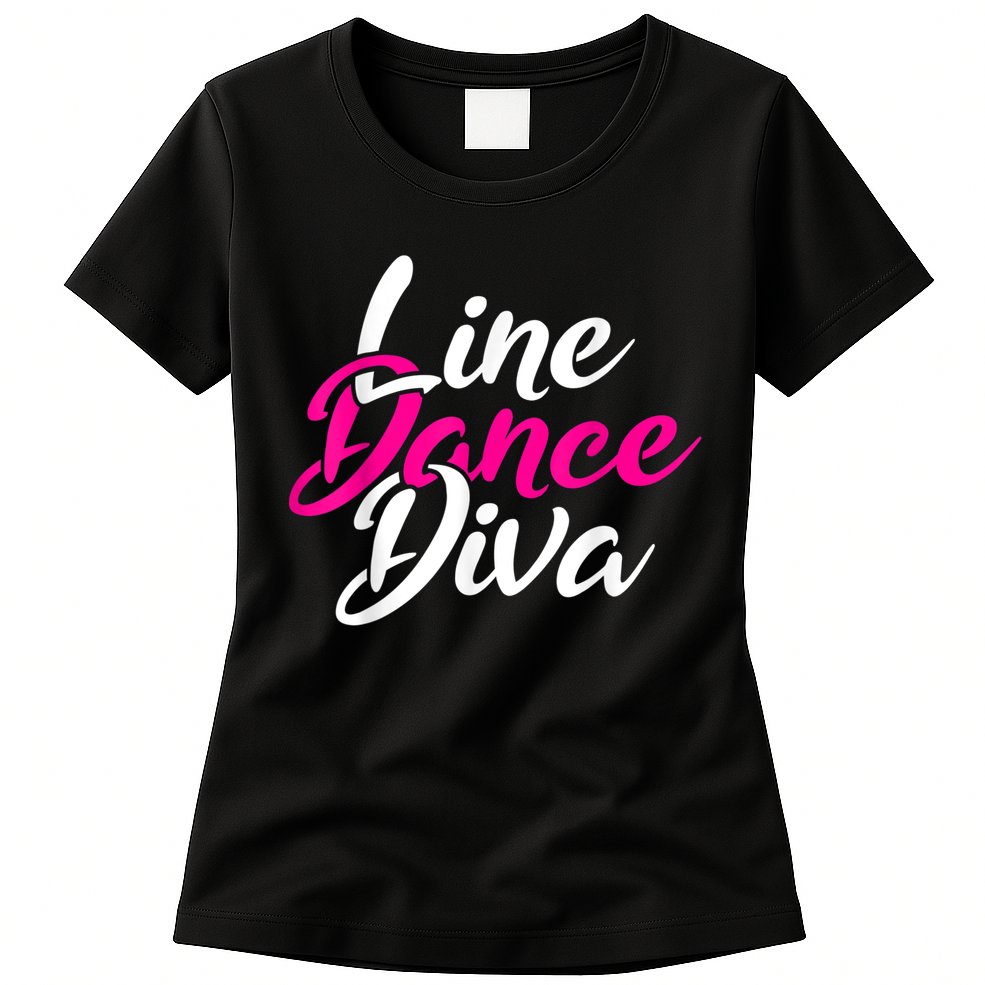 Western Country Line Dancing Diva Women Line Dance Womens T-Shirt