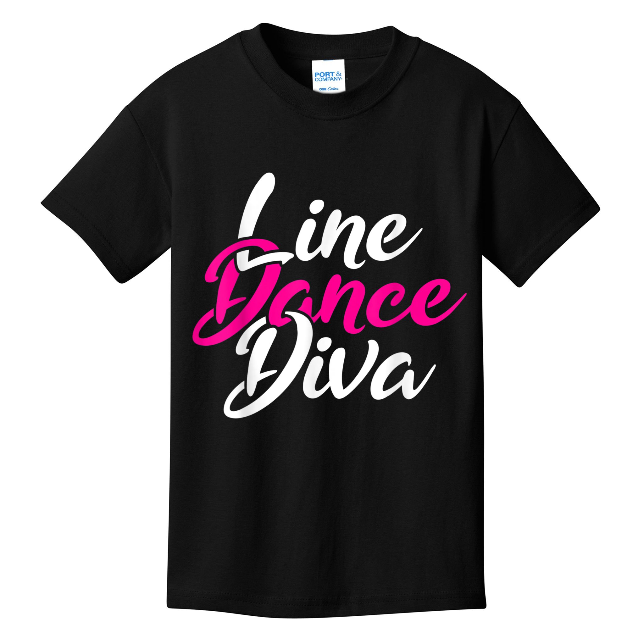 Western Country Line Dancing Diva Women Line Dance Kids T-Shirt