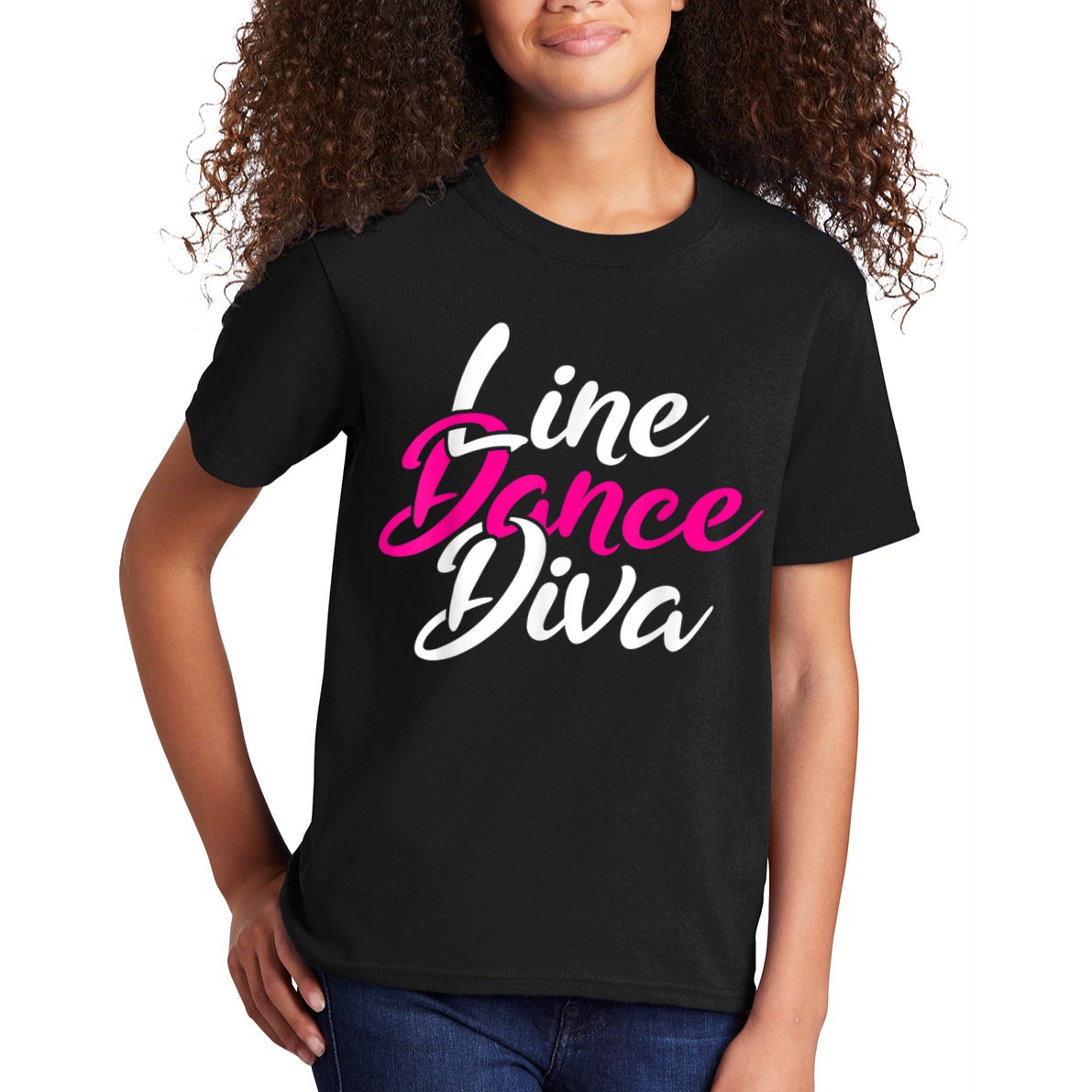 Western Country Line Dancing Diva Women Line Dance Kids T-Shirt