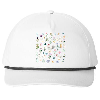 Wildflower Chicken Ladies Snapback Five-Panel Rope Hat