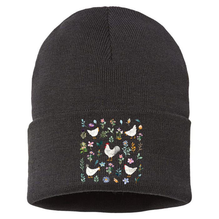 Wildflower Chicken Ladies Sustainable Knit Beanie