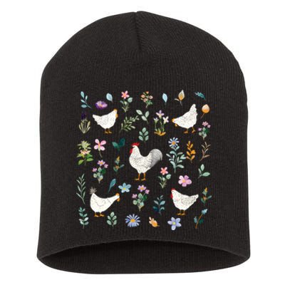 Wildflower Chicken Ladies Short Acrylic Beanie