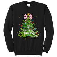 We Can Leave The Christmas Tree Up Til January Coquette Bow Sweatshirt