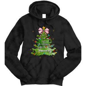 We Can Leave The Christmas Tree Up Til January Coquette Bow Tie Dye Hoodie