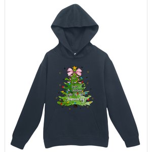 We Can Leave The Christmas Tree Up Til January Coquette Bow Urban Pullover Hoodie