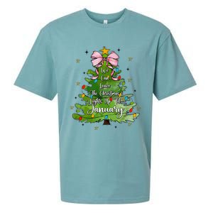 We Can Leave The Christmas Tree Up Til January Coquette Bow Sueded Cloud Jersey T-Shirt