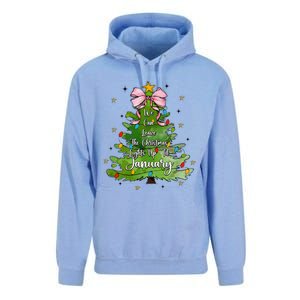 We Can Leave The Christmas Tree Up Til January Coquette Bow Unisex Surf Hoodie