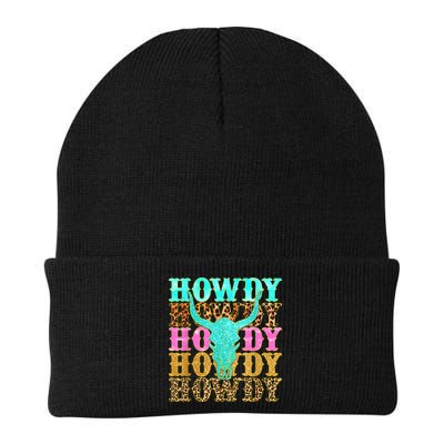 Western Country Leopard Howdy Bull Skull Cowgirl Rodeo Beanie