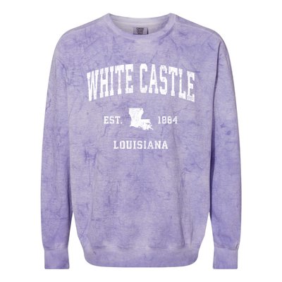 White Castle Louisiana La Vintage Athletic Sports Colorblast Crewneck Sweatshirt