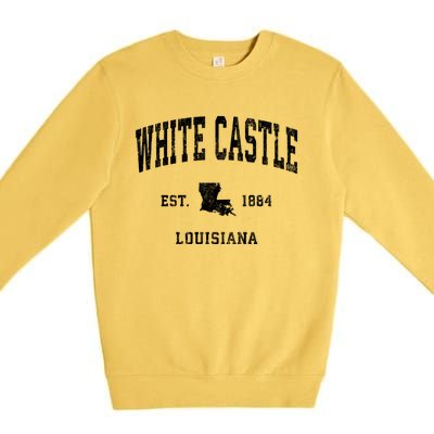 White Castle Louisiana La Vintage Athletic Sports Premium Crewneck Sweatshirt