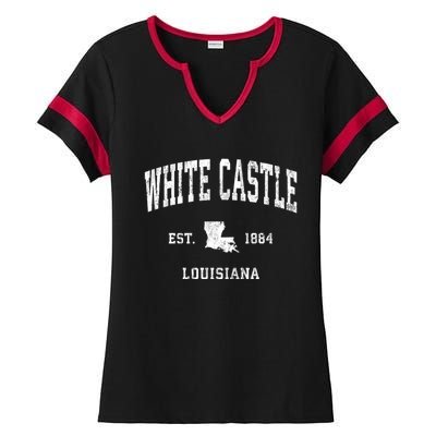 White Castle Louisiana La Vintage Athletic Sports Ladies Halftime Notch Neck Tee