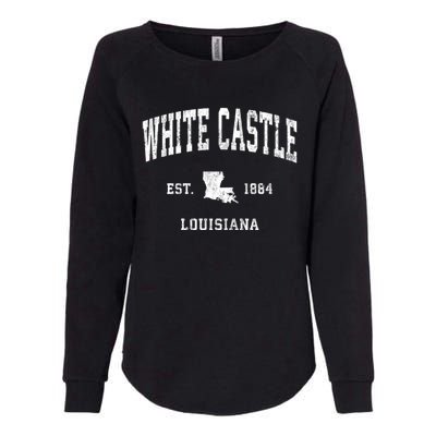 White Castle Louisiana La Vintage Athletic Sports Womens California Wash Sweatshirt