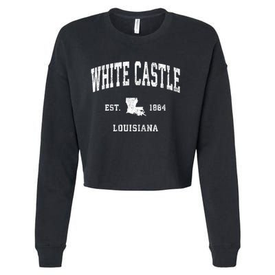 White Castle Louisiana La Vintage Athletic Sports Cropped Pullover Crew