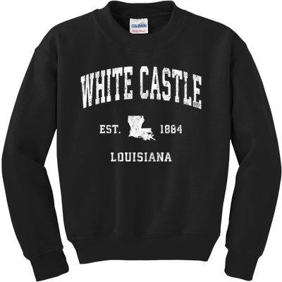 White Castle Louisiana La Vintage Athletic Sports Kids Sweatshirt