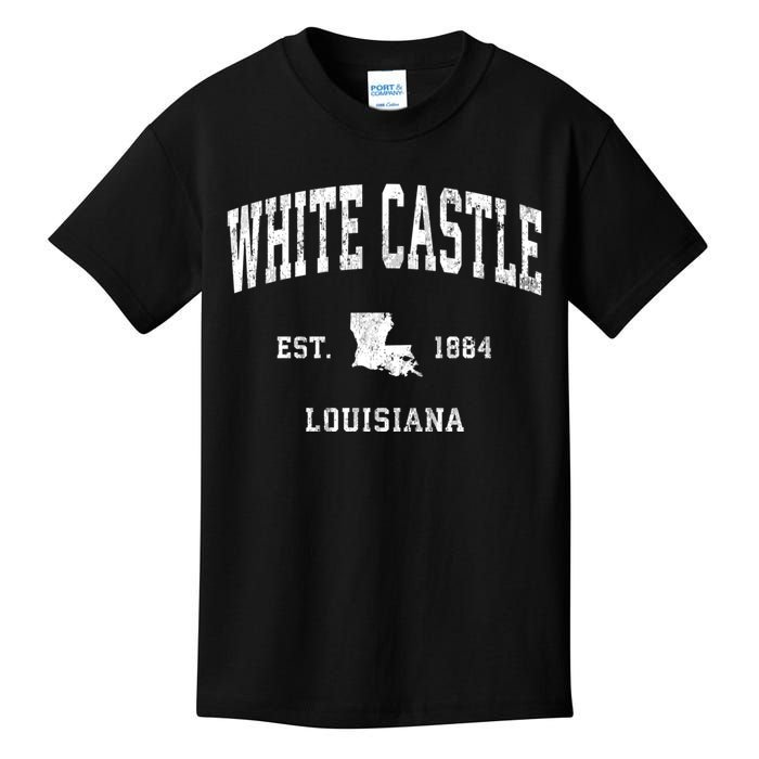 White Castle Louisiana La Vintage Athletic Sports Kids T-Shirt