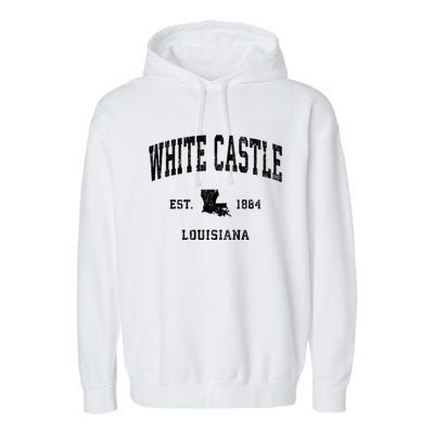 White Castle Louisiana La Vintage Athletic Sports Garment-Dyed Fleece Hoodie