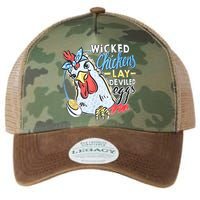 Wicked Chickens Lay Deviled Eggs Funny Chicken Lovers Legacy Tie Dye Trucker Hat
