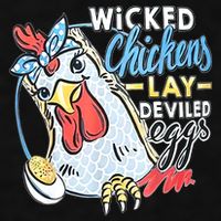 Wicked Chickens Lay Deviled Eggs Funny Chicken Lovers Ladies PosiCharge Tri-Blend Wicking Tank