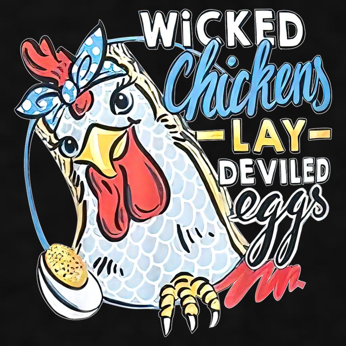 Wicked Chickens Lay Deviled Eggs Funny Chicken Lovers Ladies PosiCharge Tri-Blend Wicking Tank