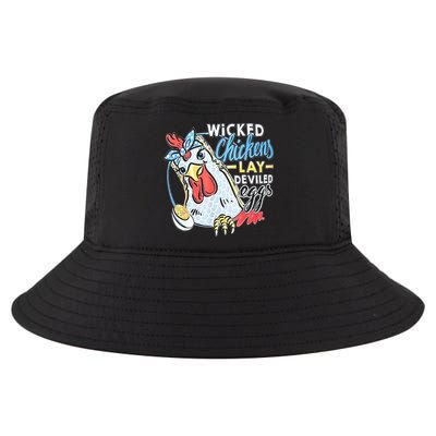Wicked Chickens Lay Deviled Eggs Funny Chicken Lovers Cool Comfort Performance Bucket Hat