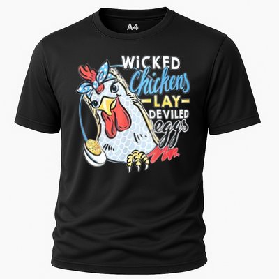 Wicked Chickens Lay Deviled Eggs Funny Chicken Lovers Cooling Performance Crew T-Shirt