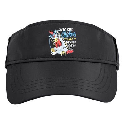 Wicked Chickens Lay Deviled Eggs Funny Chicken Lovers Adult Drive Performance Visor