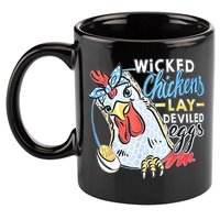 Wicked Chickens Lay Deviled Eggs Funny Chicken Lovers 11oz C Handle Ceramic Mug
