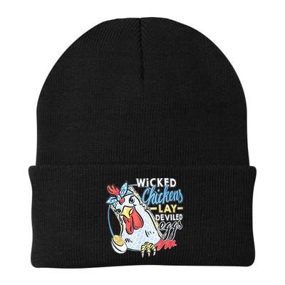 Wicked Chickens Lay Deviled Eggs Funny Chicken Lovers Knit Cap Winter Beanie