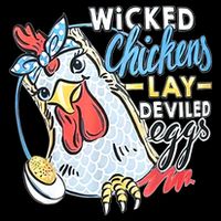 Wicked Chickens Lay Deviled Eggs Funny Chicken Lovers Flat Bill Trucker Hat