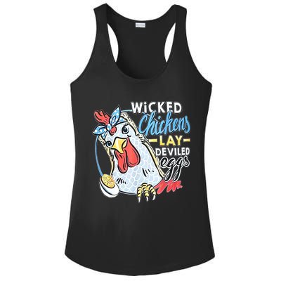 Wicked Chickens Lay Deviled Eggs Funny Chicken Lovers Ladies PosiCharge Competitor Racerback Tank