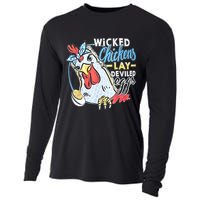 Wicked Chickens Lay Deviled Eggs Funny Chicken Lovers Cooling Performance Long Sleeve Crew