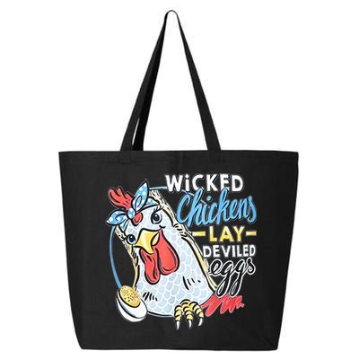 Wicked Chickens Lay Deviled Eggs Funny Chicken Lovers 25L Jumbo Tote