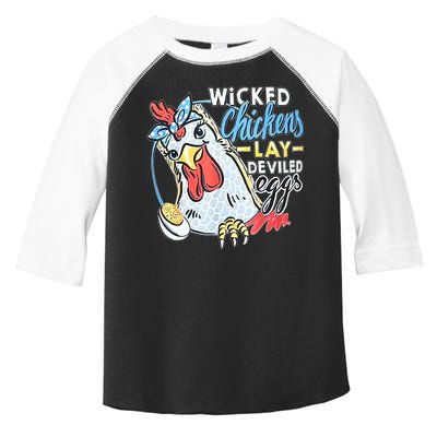 Wicked Chickens Lay Deviled Eggs Funny Chicken Lovers Toddler Fine Jersey T-Shirt