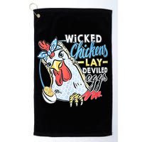 Wicked Chickens Lay Deviled Eggs Funny Chicken Lovers Golf Towel