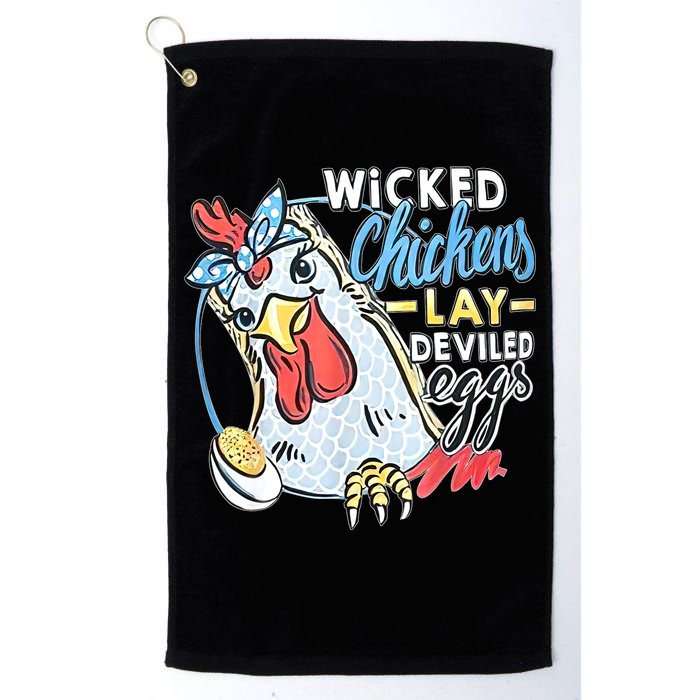 Wicked Chickens Lay Deviled Eggs Funny Chicken Lovers Golf Towel