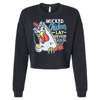 Wicked Chickens Lay Deviled Eggs Funny Chicken Lovers Cropped Pullover Crew