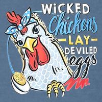 Wicked Chickens Lay Deviled Eggs Funny Chicken Lovers Garment-Dyed Sweatshirt