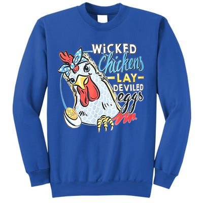 Wicked Chickens Lay Deviled Eggs Funny Chicken Lovers Sweatshirt
